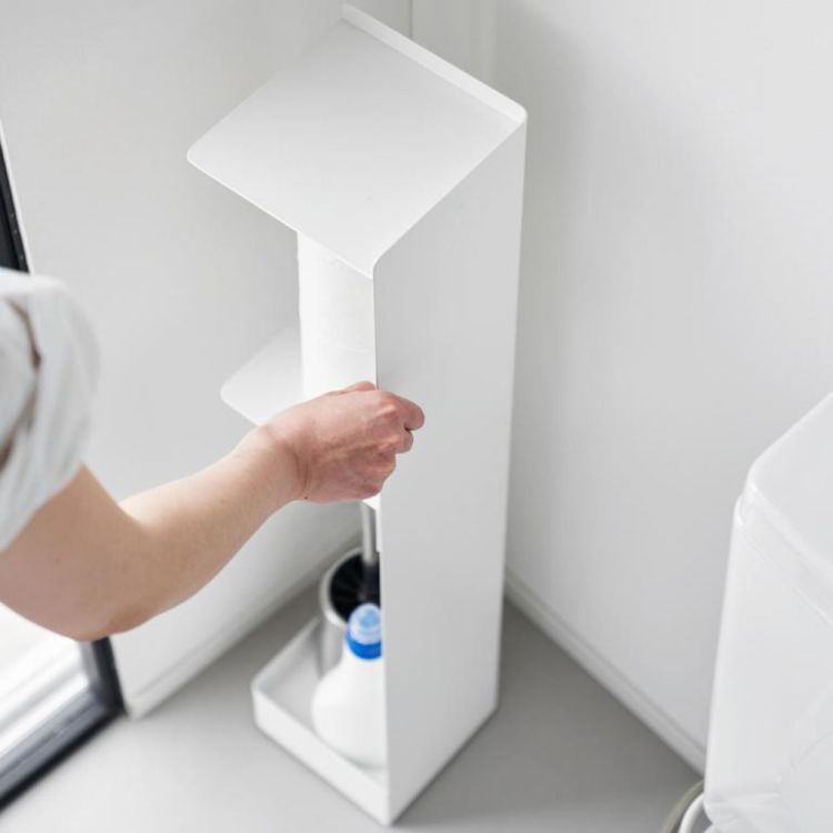 Yamazaki Porte-papier toilette Tower étroit sur roulettes (Wit) - Panache (Koksijde)