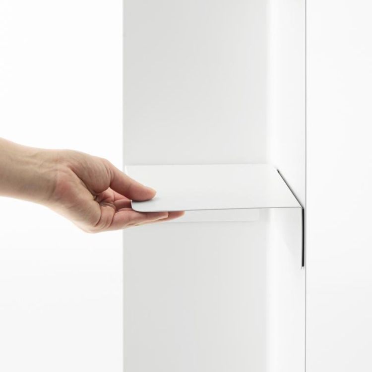 Yamazaki Porte-papier toilette Tower étroit sur roulettes (Wit) - Panache (Koksijde)