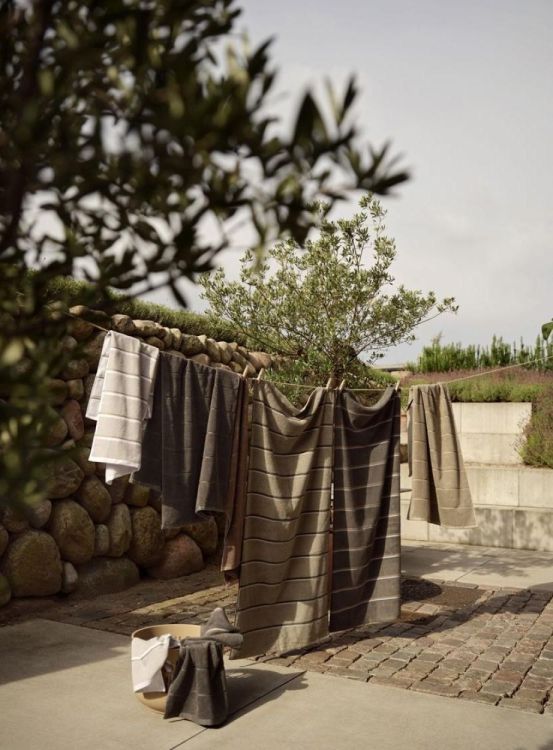 Zone Denmark Serviette 50x100cm Sauna (Eucalyptus/Olive Green/Soft Grey) - Panache (Koksijde)