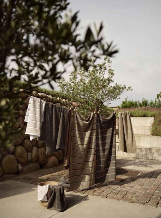 Zone Denmark Serviette 50x100cm Sauna (Olive Green/Taupe/Blue Fog) - Panache (Koksijde)