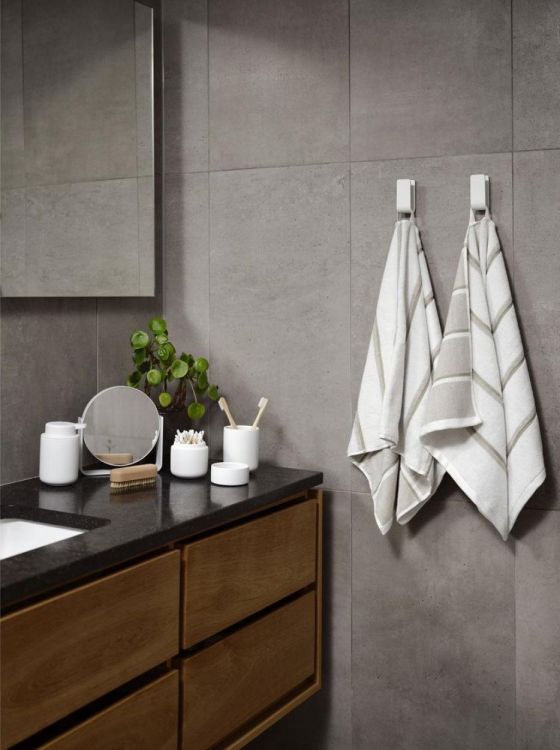 Zone Denmark Serviette 50x100cm Sauna (White/Soft Grey/Eucalyptus) - Panache (Koksijde)