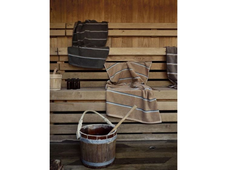 Zone Denmark Serviette 70x140cm Sauna (Black/Soft Grey/Camel) - Panache (Koksijde)