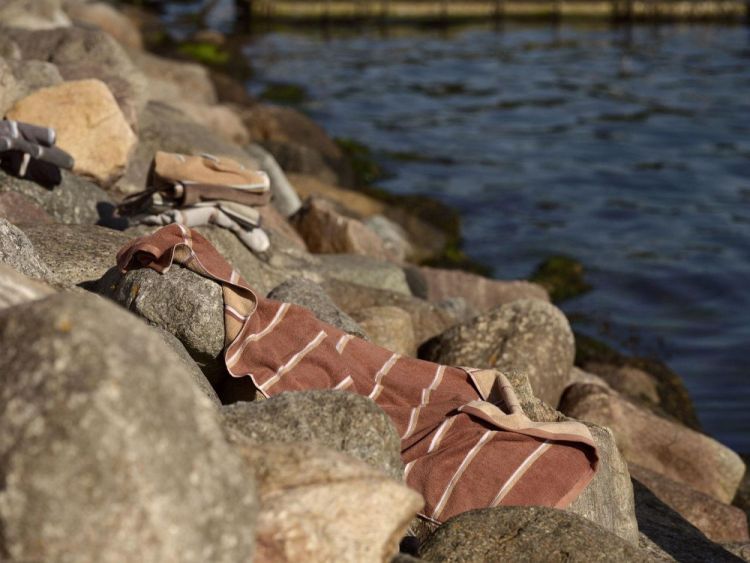 Zone Denmark Serviette 70x140cm Sauna (Terracotta/Camel/Lupine) - Panache (Koksijde)