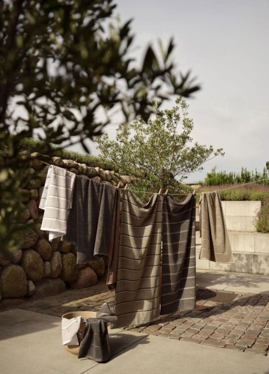 Zone Denmark Serviette 70x140cm Sauna (White/Soft Grey/Eucalyptus) - Panache (Koksijde)