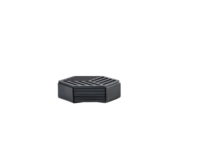 Zone Denmark Set 6 glasonderzetters Hexagon (Black) - Panache (Koksijde)